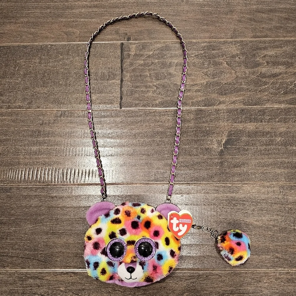 New Cute Ty Giselle Colorful Leopard Mini Purse